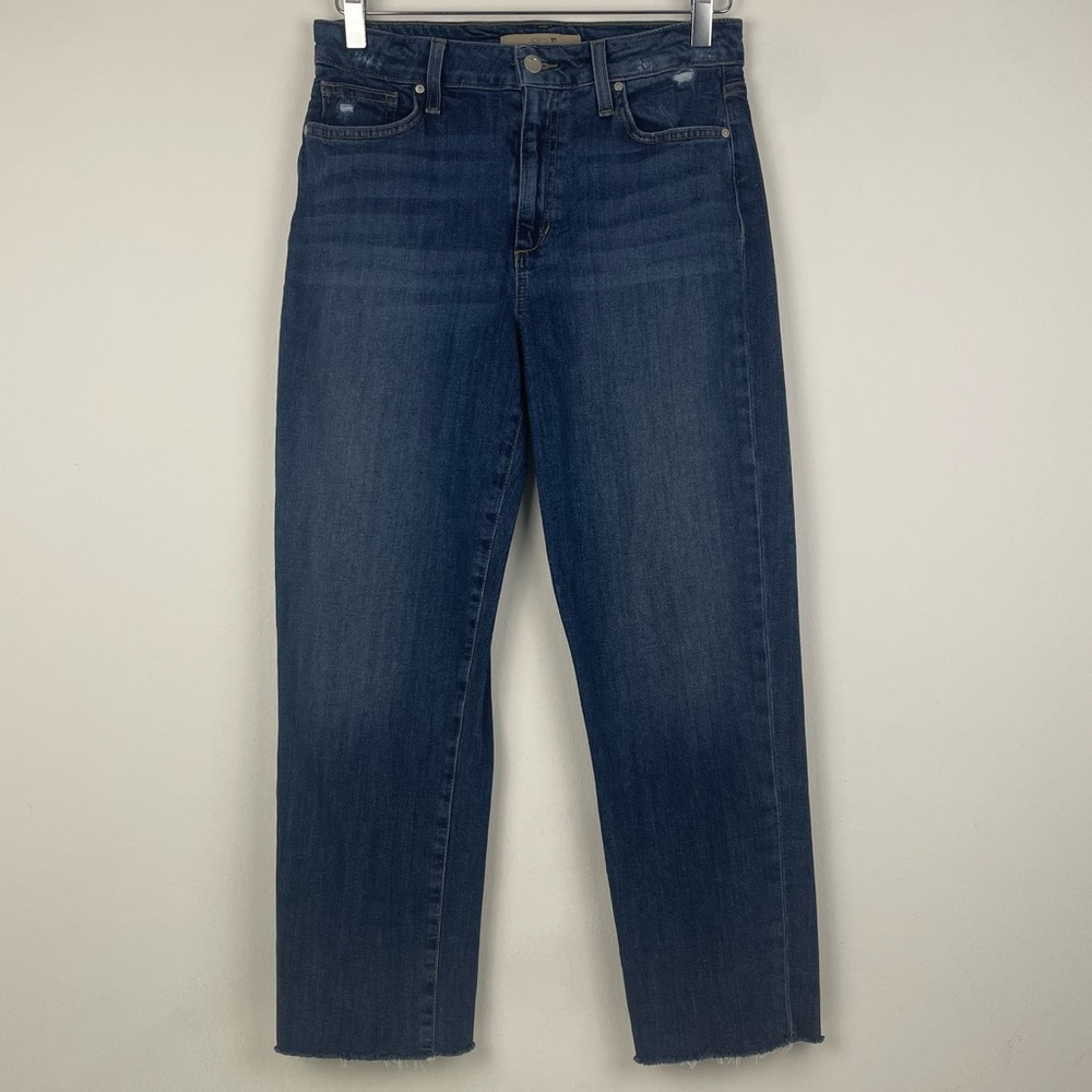 Joe’s Jeans High Rise Straight Crop Distressed Raw Hem Jeans Size 28
